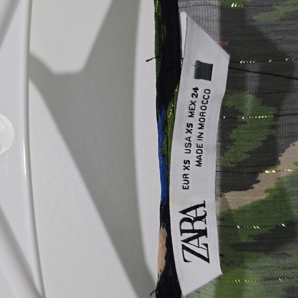 Zara Multicolor Patterned Ruffle Blouse - Picture 2 of 9